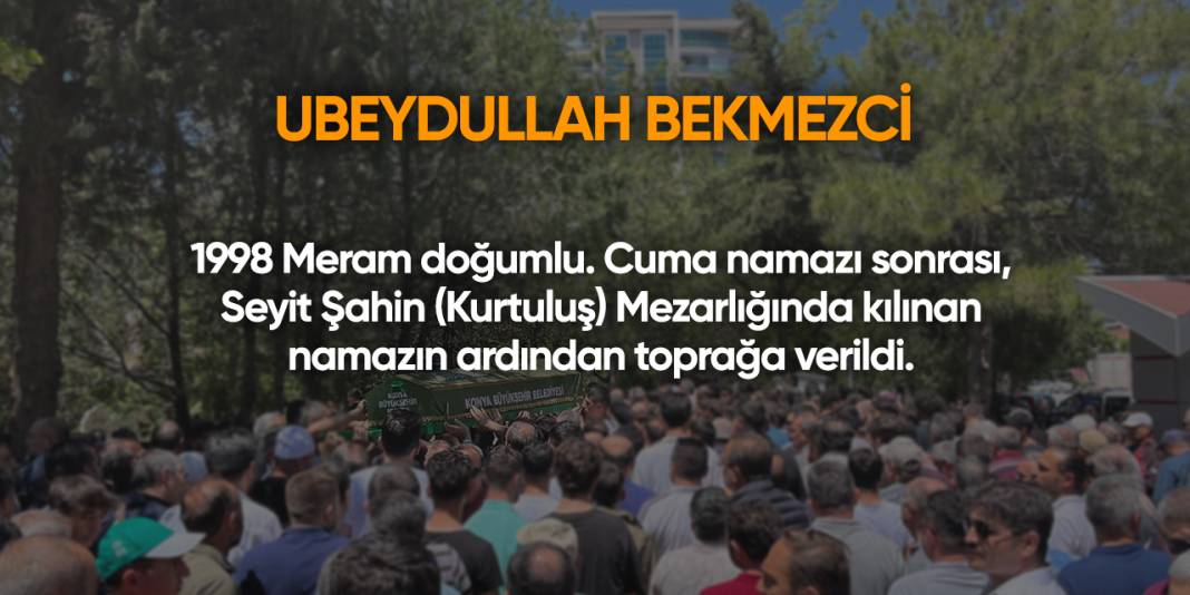 Konya'da bugün vefat edenler | 29 Ağustos 2025 17